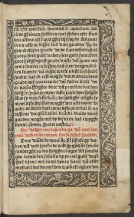 Hyr volget ene tohardinge und raet dat men vaken de menen bycht schal spreken.