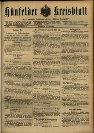 Ausgabe vom Dienstag, den 20. November 1917.