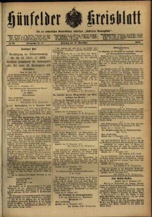 Ausgabe vom Dienstag, den 20. November 1917.