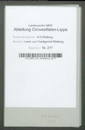 Erblasser: Kersting: Nachlassregulierung