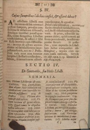 Sectio IV. De Contrariis, seu Vitiis Libelli.