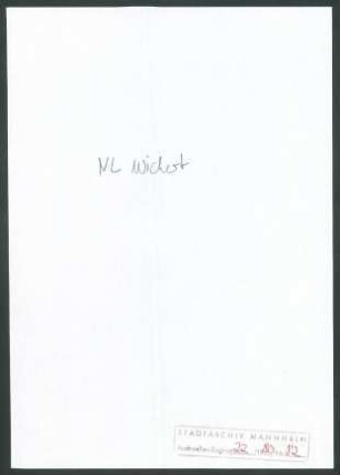 Cassirer, Paul, Kunst-Ausstellung und Verlagsanstalt Berlin, Schriftwechsel mit Wichert