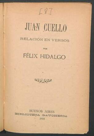 Juan Cuello : relación en versos