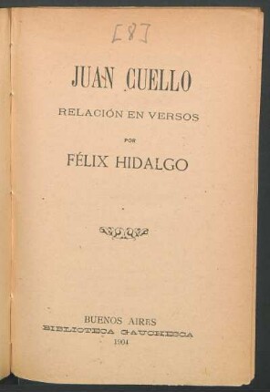 Juan Cuello : relación en versos