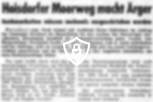 Hoisdorfer Moorweg macht Ärger