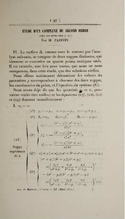 Étude d'un complexe du second ordre.