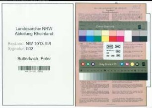 Entnazifizierung Peter Butterbach , geb. 18.12.1891 (Ingenieur)