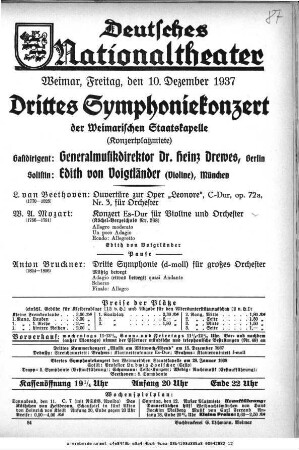 Drittes Symphoniekonzert