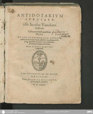 Antidotarium speciale