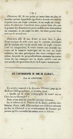 Sur l'orthographie du nom de Clairaut.