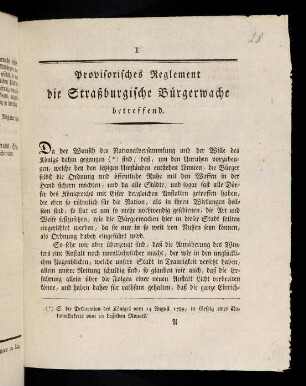 1-8, Provisorisches Reglement die Straßburgische ...