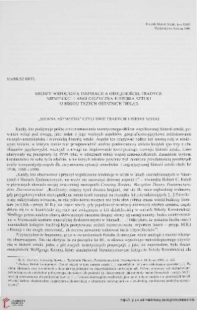 24: Między wspólnotą inspiracji a odrębnością tradycji : niemiecko- i anglojęzyczna historia sztuki u progu trzech ostatnich dekad