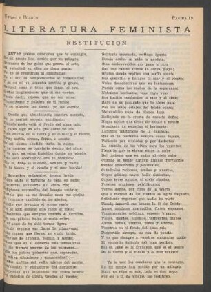 Restitución : Literatura feminista