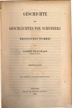 Geschichte des Geschlechtes von Schönberg Meissnischen Stammes, 1