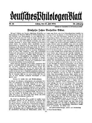 Fünfzehn Jahre Versailler Diktat