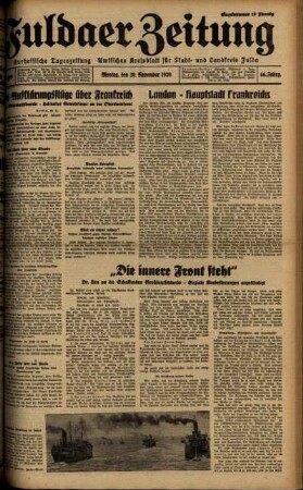 Ausgabe vom Montag, den 20. November 1939.