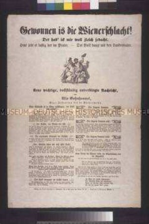 Satirisches Flugblatt: Gewonnen ist die Wiener Schlacht; (Ullo Bohmhammel); undatiert