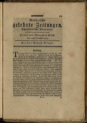 Seiben und Vierzigstes Stück, den 24ten November 1792.