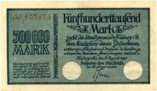 Geldschein / Notgeld, 500.000 Mark, 8.8.1923