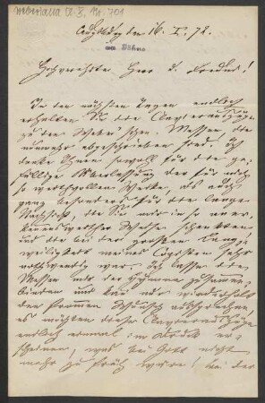 Brief an Friedrich Wilhelm Jähns : 16.01.1872