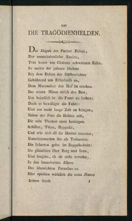 129-141, Die Tragödienhelden. - Die zween Füchse.