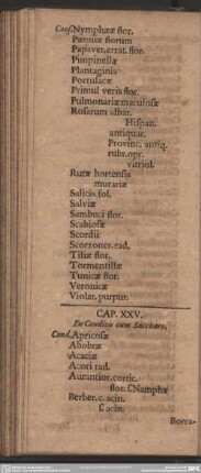 Cap. XXV. De conditis cum Saccharo