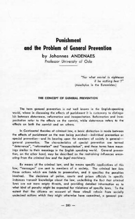 285-319, Punishment and the Problem of General Prevention