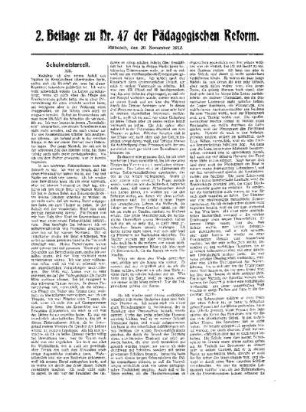 Schulmeisterzeit : XIII ; (Schluß folgt) ; 2. Beilage zu Nr. 47 der Pädagogischen Reform
