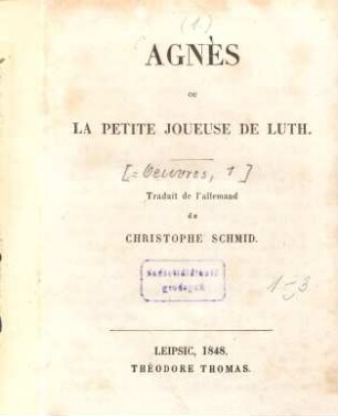 Agnès ou la petite joueuse de Luth