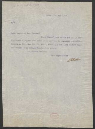 Brief an Hans Dechend : 22.05.1914