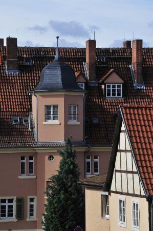 Quedlinburg - Historische Hausfassaden : Historische Häuser, aufgenommen vom Schlossberg aus. Aufgenommen am 20. Juli 2012 in Quedlinburg