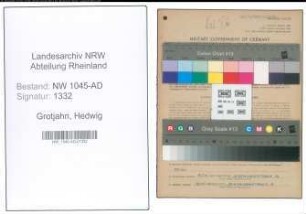 Entnazifizierung Hedwig Grotjahn , geb. 07.04.1900 ()