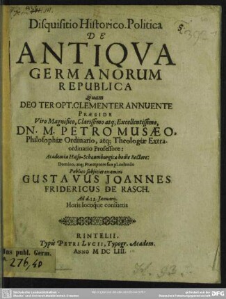 Disquisitio historico-politica de antiqua Germanorum republica