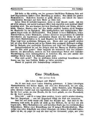 Eine Rückschau : [Beilage Gesamtunterricht]