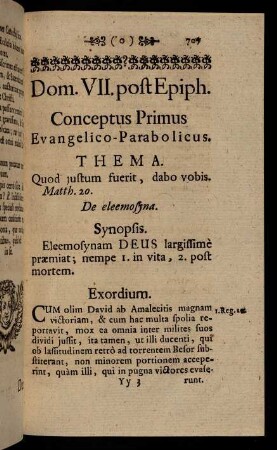 707-716, Conceptus Primus Evangelico-Parabolicus. - Conceptus Secundus Biblico-Scripturisticus.