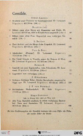 Gemälde (Nr. 1-145)