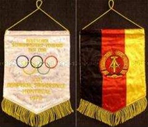 Erinnerunsgwimpel des Deutschen Schwimmsportverbandes der DDR anlässlich der 21. Olympischen Sommerspiele