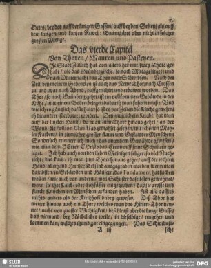 Das vierde Capitel Von Thoren, Mauren und Pasteyen