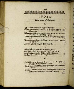 Index Materiarum Alphabeticus
