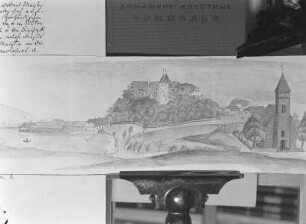 Vaterländische Merkwürdigkeiten — Ansicht von Edwahlen: Schloss und Kirche, Folio S. 63