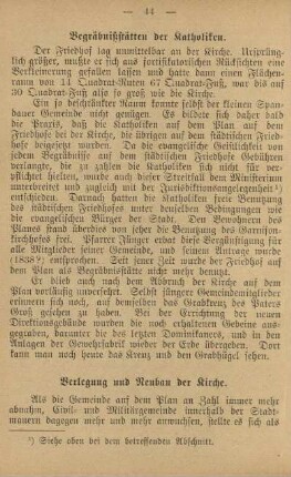 Begräbnisstätten der Katholiken