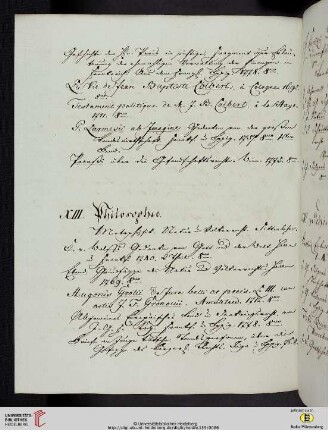 XIII. Philosophie