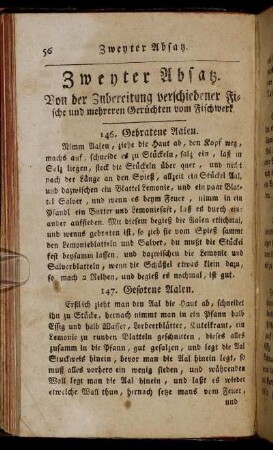 Zweyter Absatz. Von der Zubereitung verschiedener Fische ...