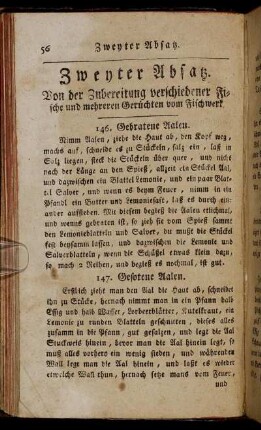 Zweyter Absatz. Von der Zubereitung verschiedener Fische ...