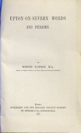 Upton-on-Severn Words and Phrases, 2