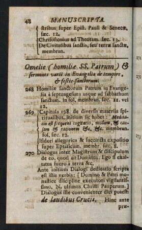 48-110, Omelia (homiliae SS. Patrum)... - Varia ad historiam perinentia.