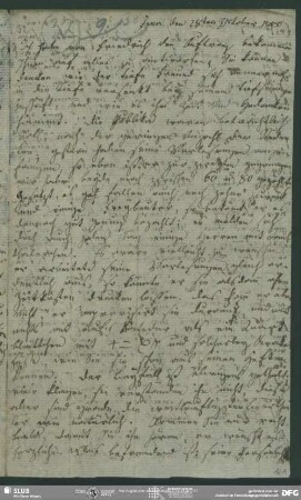 Eigenh. Brief von Dorothea von Schlegel an August Wilhelm von Schlegel, Jena, 28.10.1800