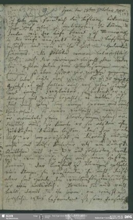 Eigenh. Brief von Dorothea von Schlegel an August Wilhelm von Schlegel, Jena, 28.10.1800