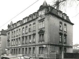 Dresden-Pieschen, Mohnstraße 12/10. Doppelwohnhaus (um 1890). Straßenansicht