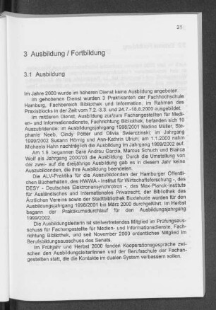 3 Ausbildung / Fortbildung